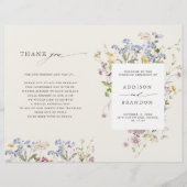 Kleurrijke lente Wildflower Meadow Bruiloft Progra (Voorkant)