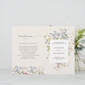 Kleurrijke lente Wildflower Meadow Bruiloft Progra (Staand voorkant)