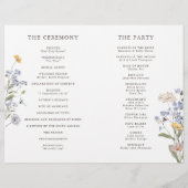 Kleurrijke lente Wildflower Meadow Bruiloft Progra (Achterkant)