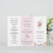 Kleurrijke lente Wildflower Meadow Bruiloft Progra (Staand voorkant)