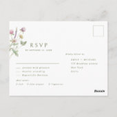 Kleurrijke Lente Wildflower Meadow Bruiloft RSVP Briefkaart (Achterkant)