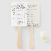 Kleurrijke lente Wildflower Meadow bruiloft tijdli Handwaaier (Voorkant en achterkant)