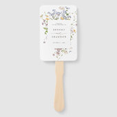 Kleurrijke lente Wildflower Meadow bruiloft tijdli Handwaaier (Voorkant)