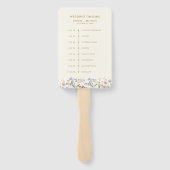 Kleurrijke lente Wildflower Meadow bruiloft tijdli Handwaaier (Achterkant)