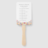 Kleurrijke lente Wildflower Meadow bruiloft tijdli Handwaaier (Achterkant)