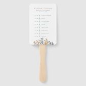 Kleurrijke lente Wildflower Meadow bruiloft tijdli Handwaaier (Achterkant)