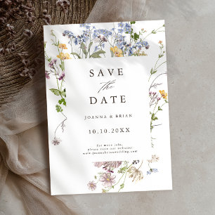 Kleurrijke  lente Wildflower Meadow Garden Save The Date