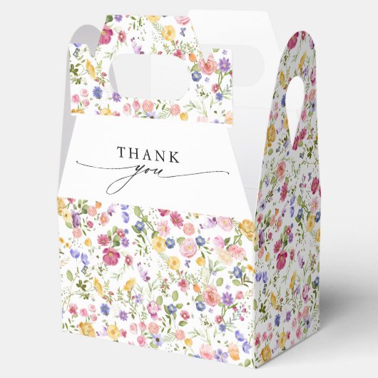 Kleurrijke lente Wildflower Meadow Garden Wedding  Bedankdoosjes (Geopend)