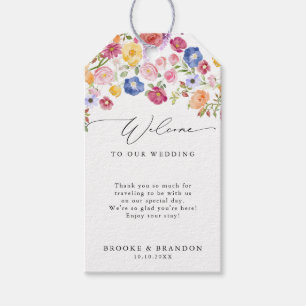 Kleurrijke lente Wildflower Meadow Garden Wedding  Cadeaulabel