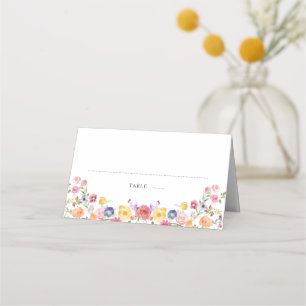 Kleurrijke lente Wildflower Meadow Garden Wedding  Plaatskaartje