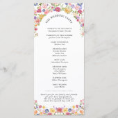 Kleurrijke lente Wildflower Meadow Garden Wedding Programmakaart (Achterkant)