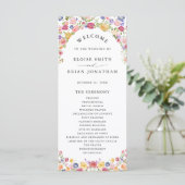 Kleurrijke lente Wildflower Meadow Garden Wedding Programmakaart (Staand voorkant)
