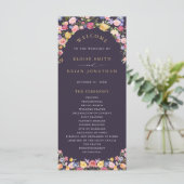 Kleurrijke lente Wildflower Meadow Garden Wedding Programmakaart (Staand voorkant)