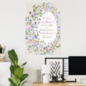 Kleurrijke lente Wildflower Meadow Garden Welkom Poster (Thuiskantoor)