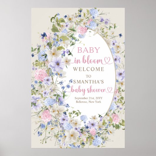 Kleurrijke lente Wildflower Meadow Garden Welkom Poster (Voorkant)