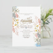 Kleurrijke lente Wildflower Meadow Gedroogde bruil Kaart (Staand voorkant)