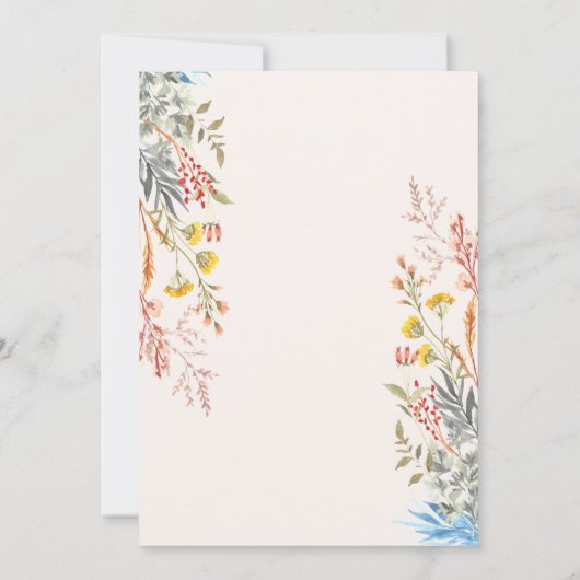 Kleurrijke lente Wildflower Meadow Gedroogde bruil Kaart (Achterkant)