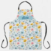 Kleurrijke lente Wildflower Tuin Patroon Schort (Voorkant)