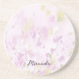 Kleurrijke lente zomer bloementuin Boho Zandsteen Onderzetter