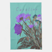 Kleurrijke  lentebloemen + aangepaste naam theedoek (Verticaal)