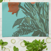 Kleurrijke lentebloemen + aangepaste naam theedoek (Gevouwen)