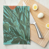 Kleurrijke lentebloemen + aangepaste naam theedoek (Quarter Fold)