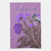 Kleurrijke lentebloemen + aangepaste naam theedoek (Verticaal)