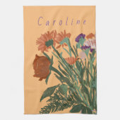 Kleurrijke  lentebloemen + aangepaste naam theedoek (Verticaal)