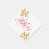 Kleurrijke lentebloemen belettering 100ste verjaar servet (Hoek)