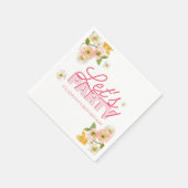 Kleurrijke lentebloemen belettering 60e verjaardag servet (Hoek)