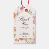 Kleurrijke Lentebloemen Boog Bedankt Cadeaulabel (Voorkant)