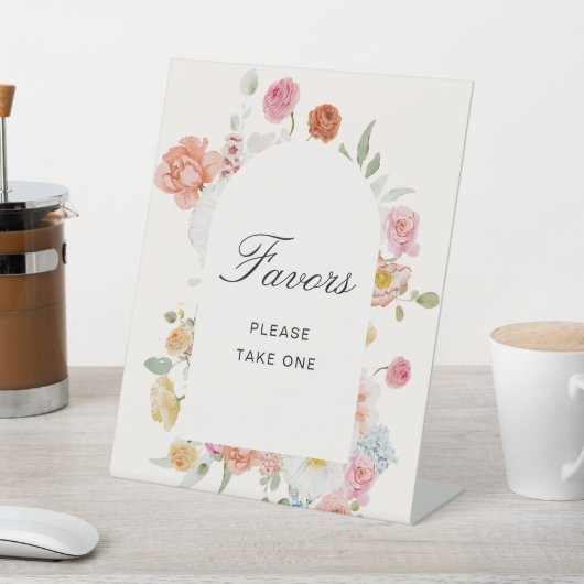 Kleurrijke Lentebloemen Boog Favorieten Reclamebord Met Voetstuk (Insitu)