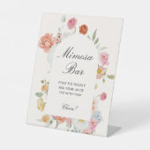 Kleurrijke Lentebloemen Boog Mimosa Bar Reclamebord Met Voetstuk (Voorkant)