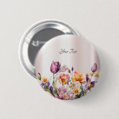Kleurrijke lentebloemen Button (Voorkant /achterkant)