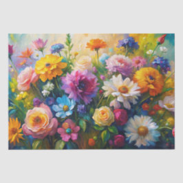 Kleurrijke Lentebloemen Decoupage Tissuepapier