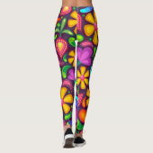 Kleurrijke lentebloemen leggings (Achterkant)