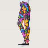 Kleurrijke lentebloemen leggings (Links)