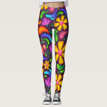 Kleurrijke lentebloemen leggings