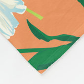 Kleurrijke lentebloemen Oranje achtergrond Fleece Deken (Hoek)