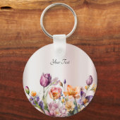 Kleurrijke lentebloemen Sleutelhanger (Achterkant)