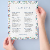 Kleurrijke lentebloemen voor het servicemenu flyer (Hand)