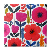 Kleurrijke lentebloemen Waterverf Boho