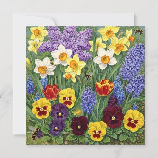 Kleurrijke Lentebloementuin  Kaart (Voorkant)