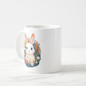 Kleurrijke lentekonijn koffiemok (Voorkant links)