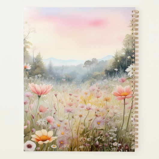 Kleurrijke lenteweide planner (Achterkant)