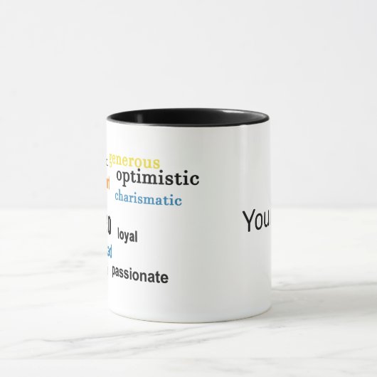 Kleurrijke Leo Traits Zodiac teken Gepersonaliseer Mok (Midden)