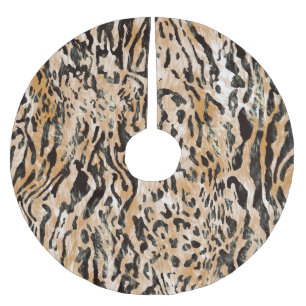 Kleurrijke Leopard Meter Textielpatroon Kerstboom Rok