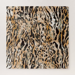 Kleurrijke Leopard Meter Textielpatroon Legpuzzel