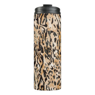Kleurrijke Leopard Meter Textielpatroon Thermosbeker