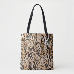 Kleurrijke Leopard Meter Textielpatroon Tote Bag